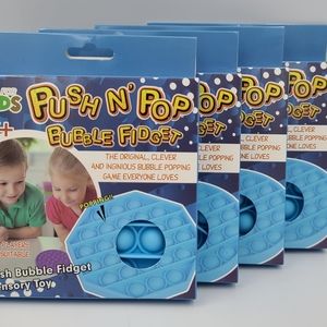4 Pack Push N Pop Bubble Fidget Stress Relief Toy